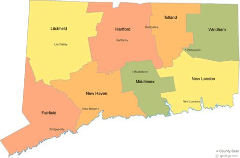Connecticut County Map