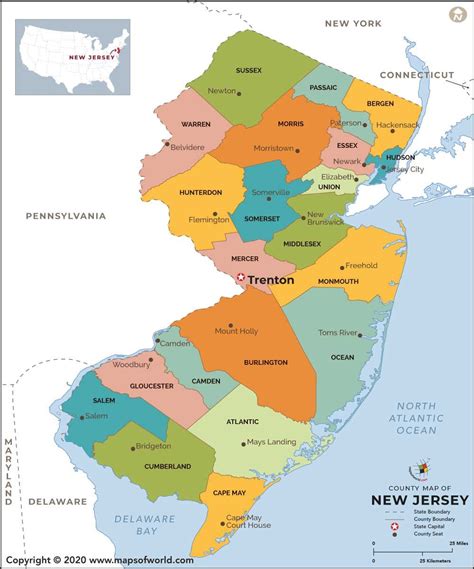 North Jersey Counties Map Map Of West