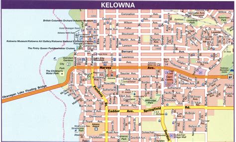 Kelowna Canada Map Vector City Plan Low Detailed (for small print size