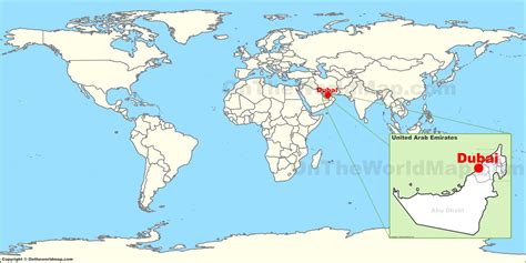 Dubai in world map Dubai map in world (United Arab Emirates)