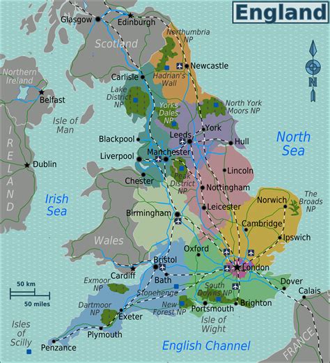 Map Of England By Region