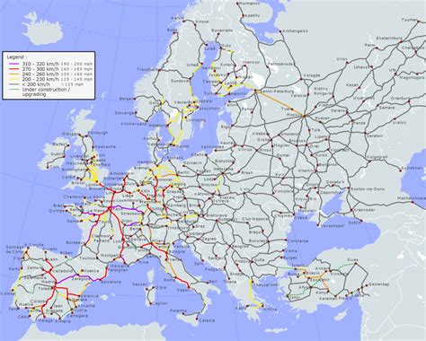 High Speed Railroad Map of Europe r/MapPorn