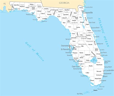 Map Of Florida Towns