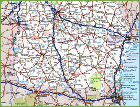 Large detailed roads and highways map of state with all cities