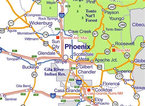 Map of Glendale Arizona