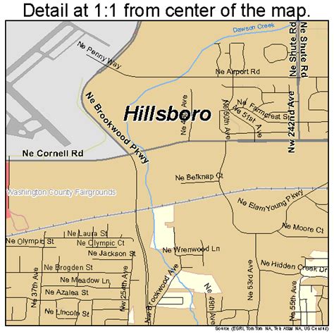 Hillsboro Oregon US City Street Map Digital Art by Frank Ramspott