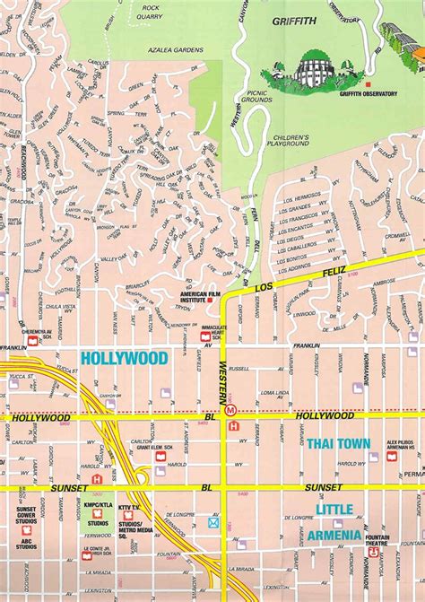 Map of Hollywood City, Tourist Maps September 2012