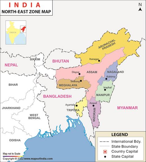 Map Of India North East