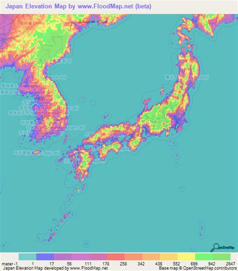 Map Of Japan Elevation