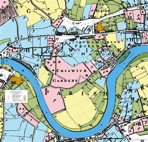 LONDON, 1900 KEW, CHISWICK, BRENTFORD, Original large scale (4 inches