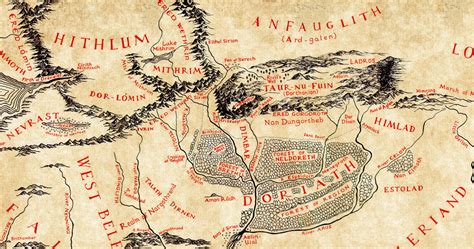 Map Of Middle Earth Silmarillion