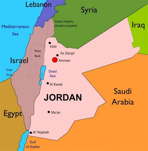 Kingdom Of Jordan Road Map Stock Illustration Download Image Now