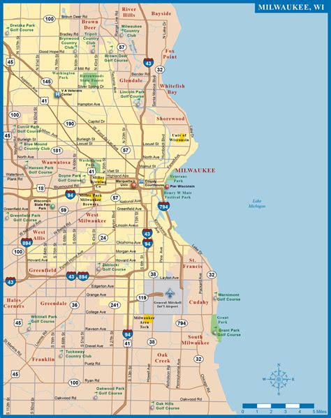 Milwaukee Metro Map Digital Vector Creative Force