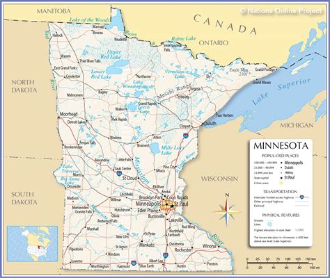 Map Of Minnesota And South Dakota