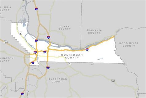 Map Of Multnomah County Oregon