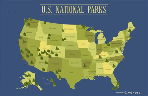 United States National Parks Map, Push Pin Map of the US National Parks