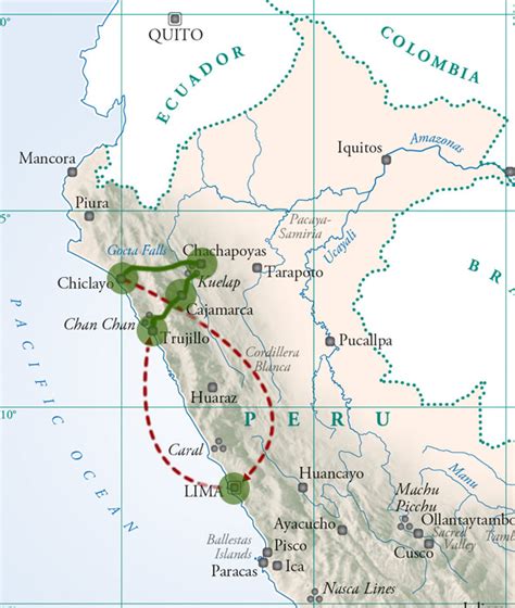 Map of northern Peru indicating the location of Hualcayán. Map by