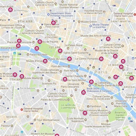 Map of Paris museums downloadable map PARISCityVISION PARISCityVISION