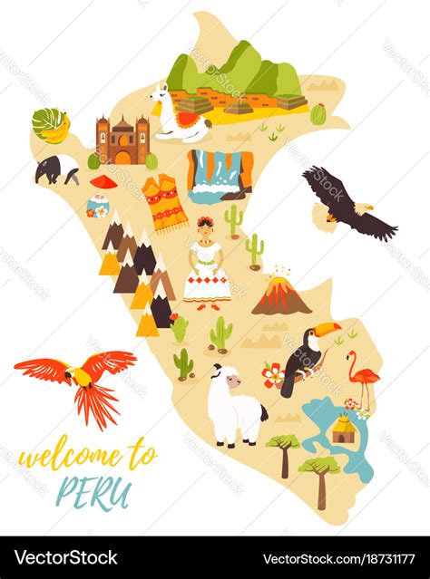 Peru illustrated map Illustrated map, Peru, Peru map