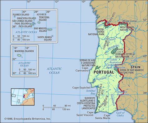 Portugal On World Political Map / Detailed political and administrative