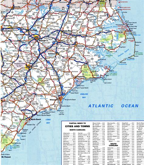 Map Of South And North Carolina