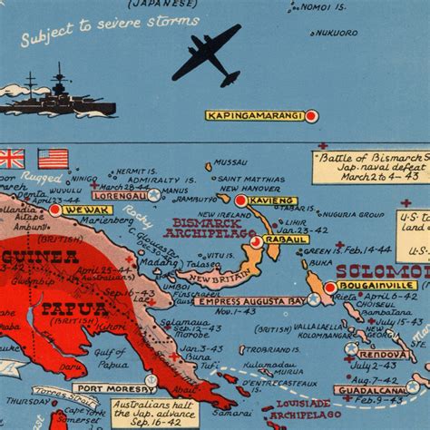 World War Ii Pacific Map CVLN RP