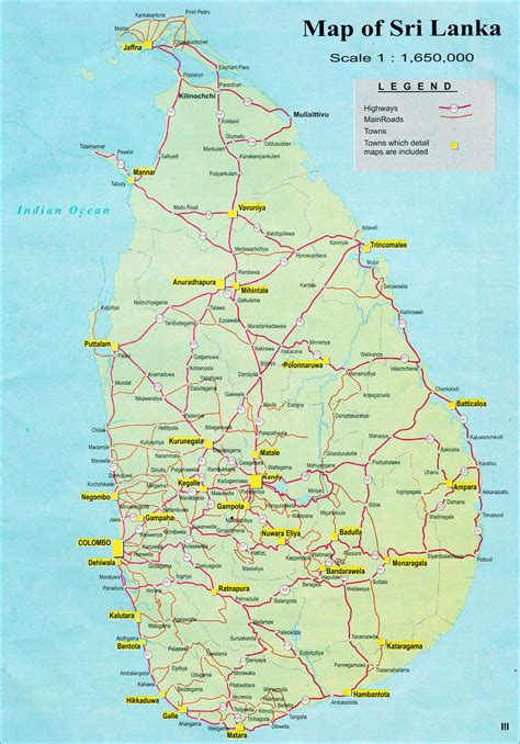 Sri Lanka Political Wall Map