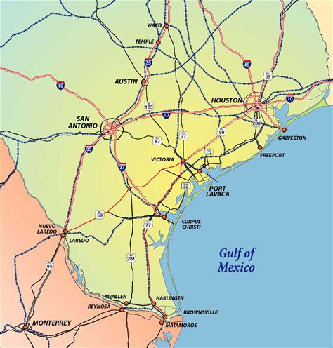 Map Coastal Texas Printable Maps