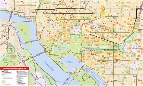 Large detailed road map of Washington D.C.. Washington D.C. large