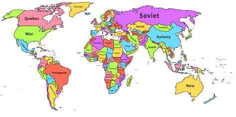 Large detailed political map of the World. Large detailed political