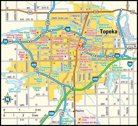 Topeka Kansas Street Map 2071000