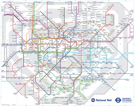Map of London commuter rail stations & lines