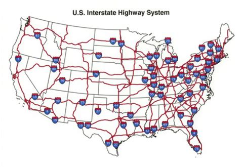 USA Interstate Highways Wall Map