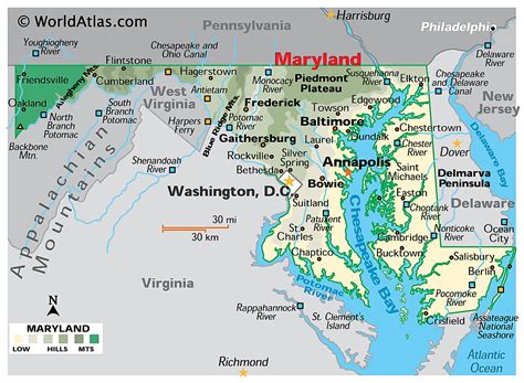 Us Map Of Maryland