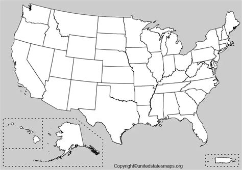 Mapoutline Usa States Not Labeled, HD Png Download 1600x1018