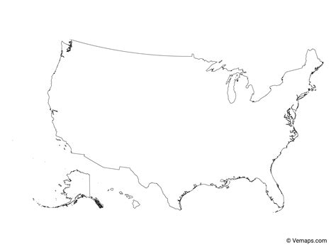 Outline Map Of The United States Of America ClipArt Best