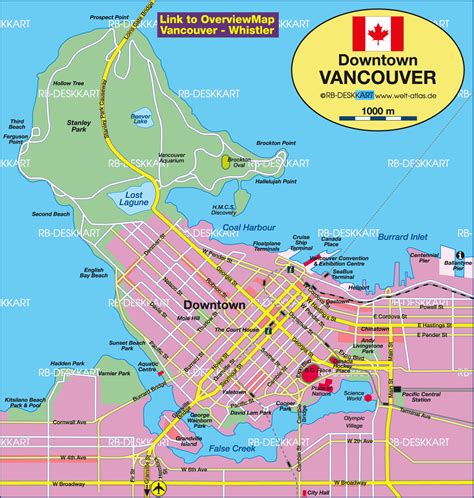 Vancouver Printable Tourist Map Tourist map, Canada travel, Vancouver