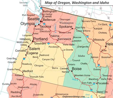 Map of Oregon, Washington, Idaho and part of Montana [Early appearance