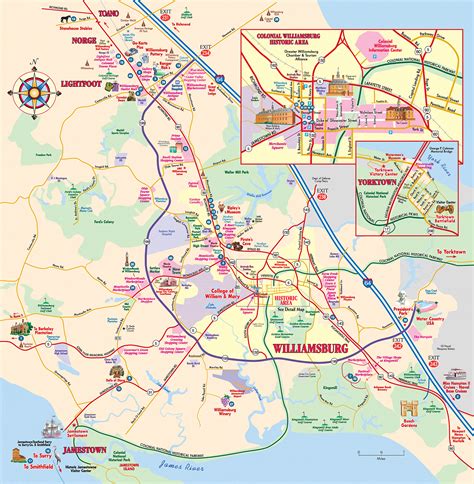 Street Map Of Williamsburg Va And Surrounding Area