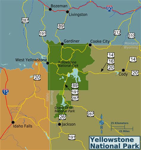 Yellowstone National Park Picture Map Curtis Wright Maps