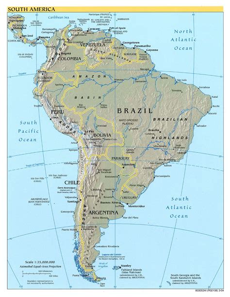 Detailed Clear Large Political Map of South America Ezilon Maps