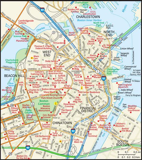 Printable Street Map Of Boston Ma Printable Map of The United States