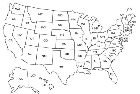 USA States Map List of U.S. States U.S. Map