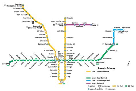 Ttc subway map Toronto subway line map (Canada)