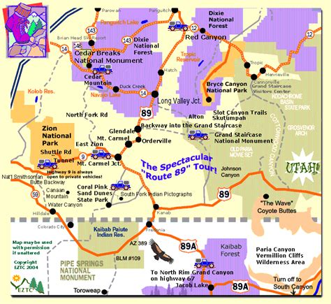 Zion National Park Tourist Map Zion National Park • mappery Utah
