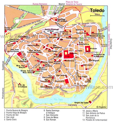 Map of Toledo Spain