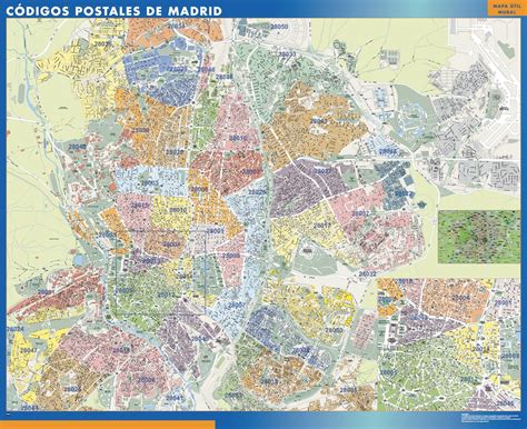 Tienda Mapas: Mapa Códigos Postales de Madrid gran tamaño