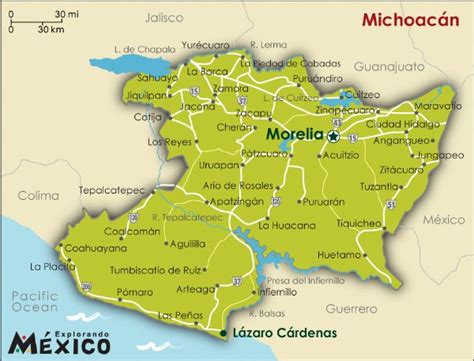 Mapa De Michoacan Mexico