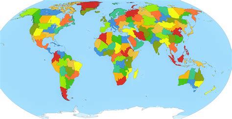 Mapa Mundi Sin Nombres ▷【 Mapa de continentes 】» Con Nombres | Mudo | En blanco | Imprimir