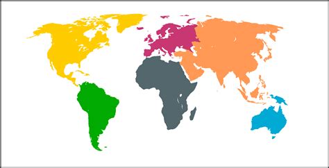 Mapa Mundo Sin Nombres ▷【 Mapa de continentes 】» Con Nombres | Mudo | En blanco | Imprimir